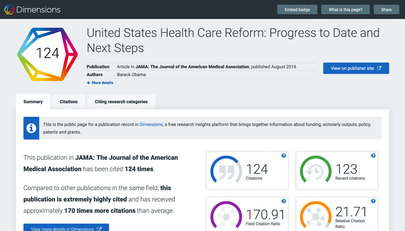 Dimensions Badges: A new way to see citations