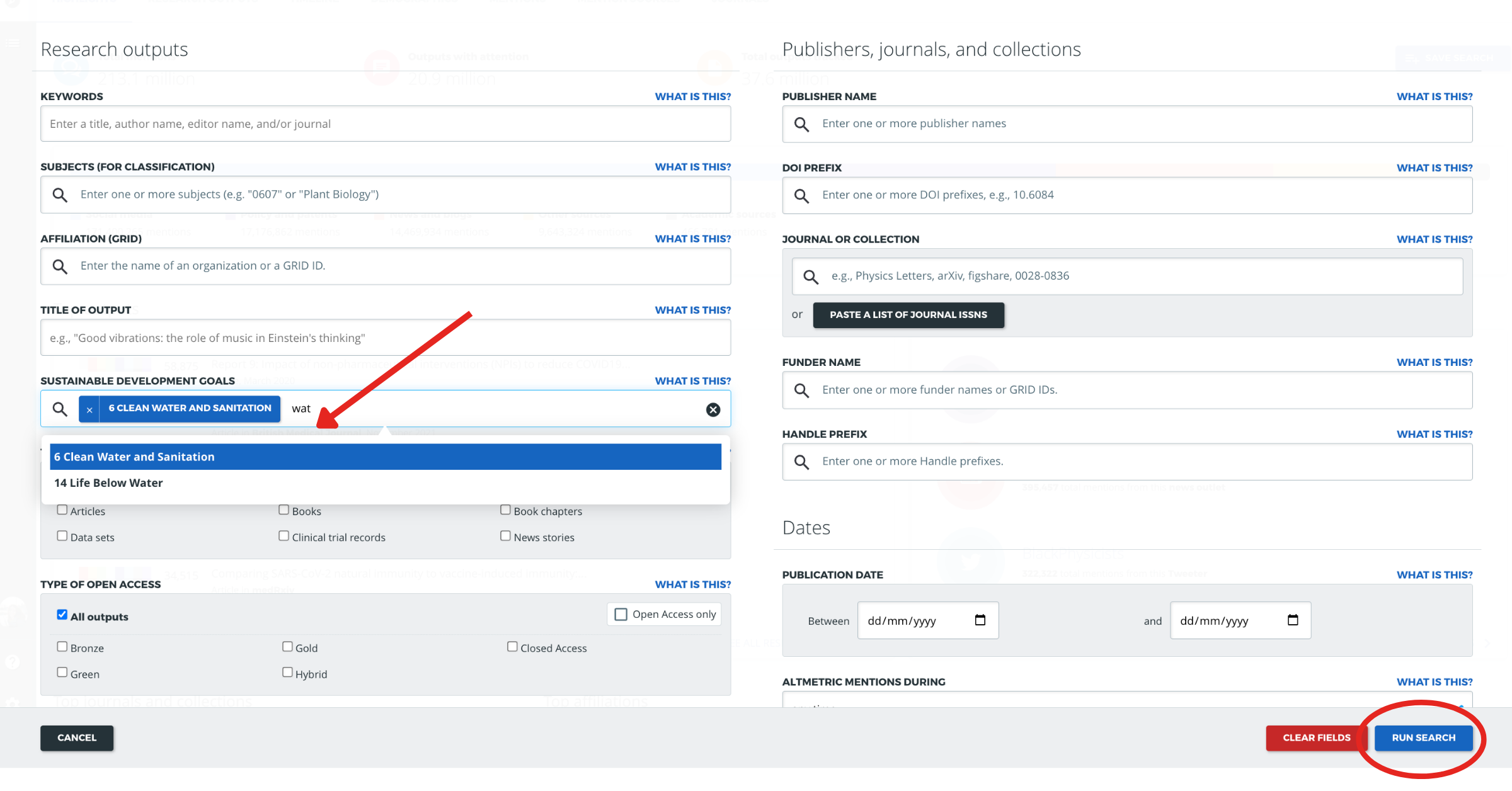 How to: Using the Sustainable Development Goals search filter in Altmetric Explorer