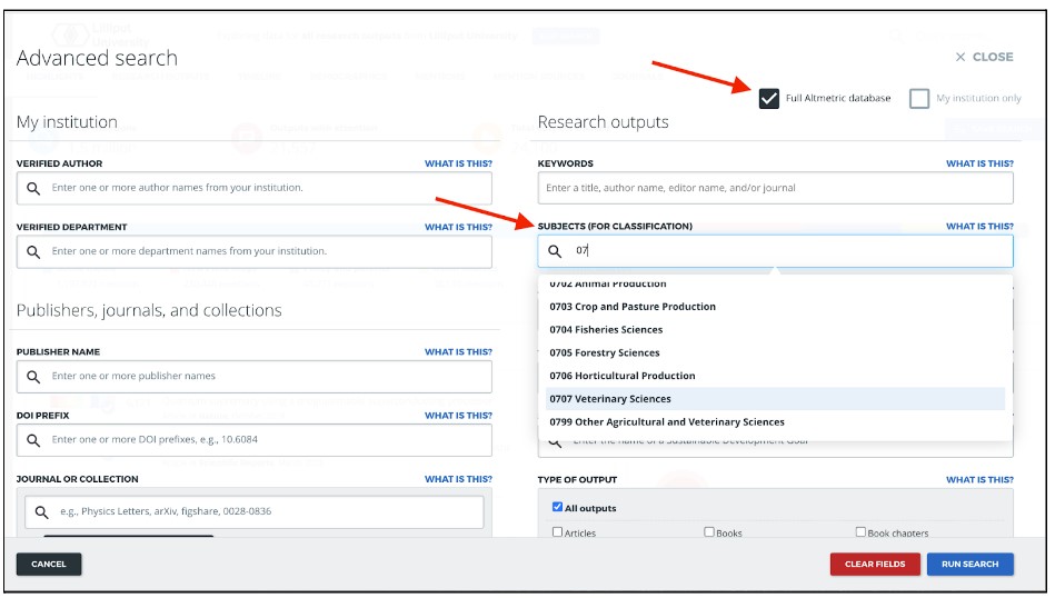 How to: Search by subject area in Altmetric Explorer using FoR codes